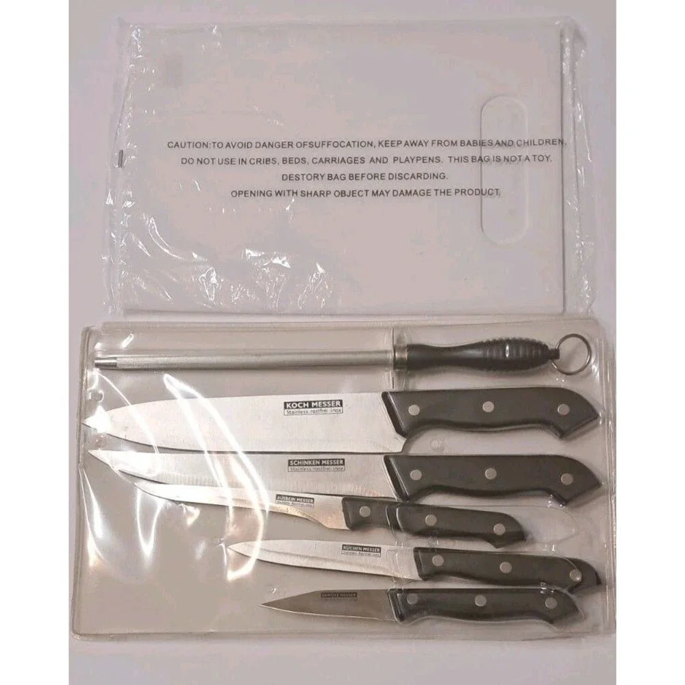 Koch Messer Cutlery Set 6-Piece Kitchen Knives with Blade Sharpener